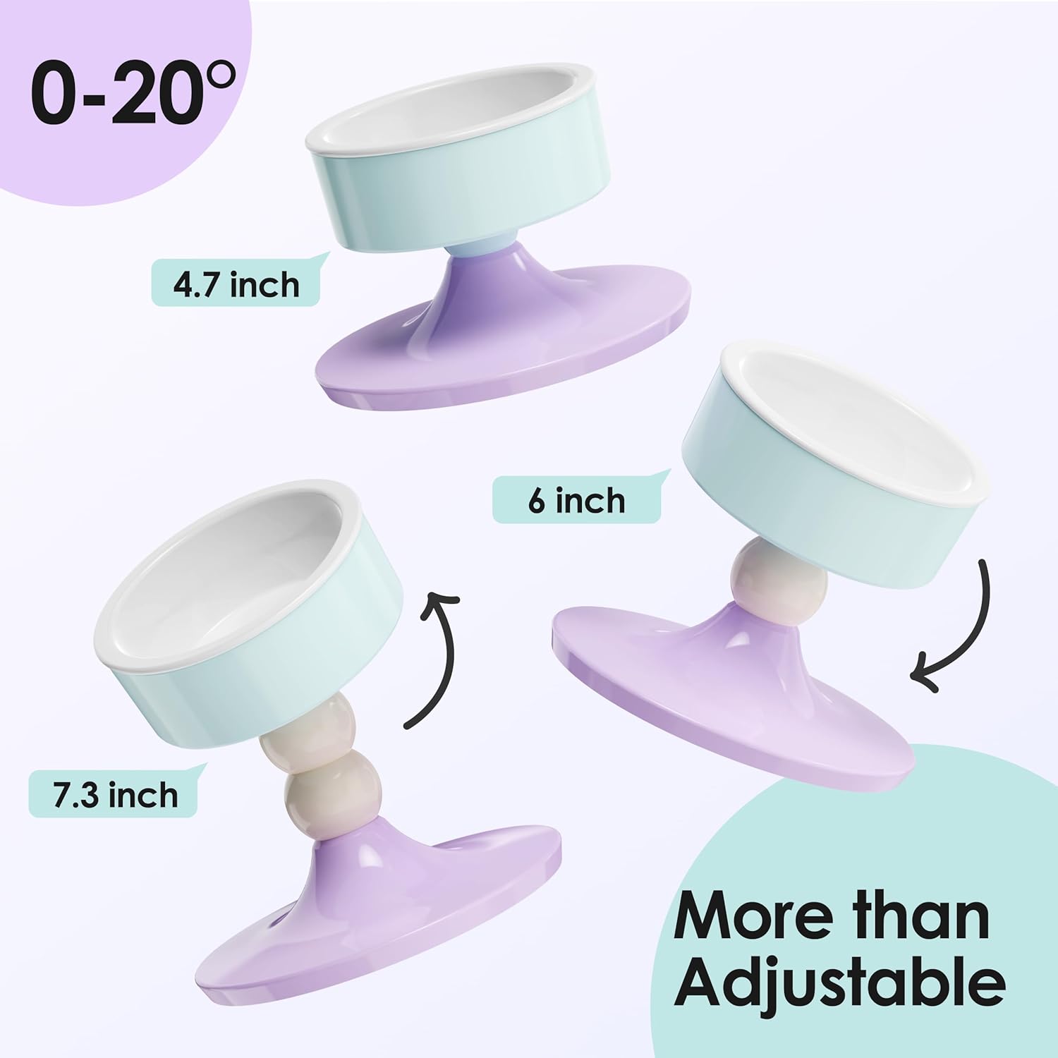 0-20°

4.7 inch

6 inch

7.3 inch

More than Adjustable