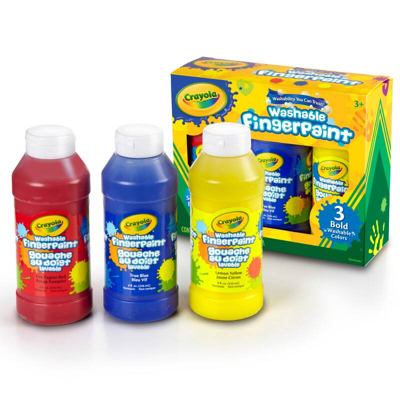 Crayola - Washable Fingerpaint Bold Colors 8 oz. 3 Count