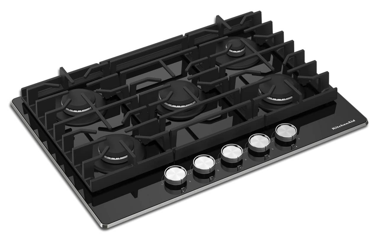 Alt View 11. KitchenAid - 30" Built-In Gas Cooktop with 18K BTU Burner - Black.