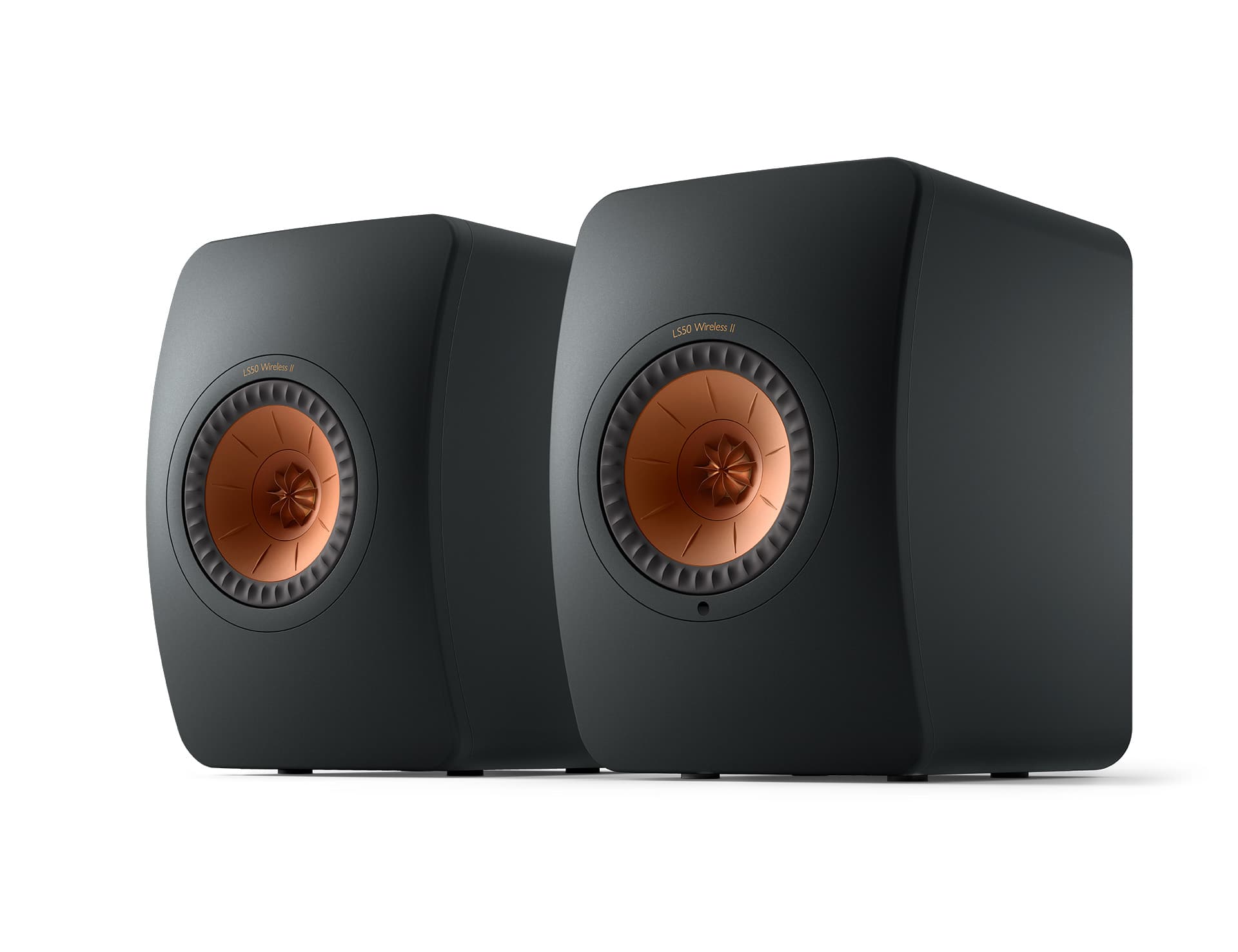 KEF - LS50 WIRELESS II Bookshelf Speakers (Pair) - Black - Front_Zoom