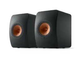KEF - LS50 WIRELESS II Bookshelf Speakers Pair - Black - Front_Zoom