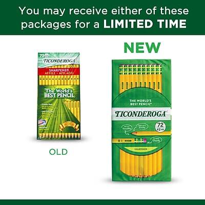 You may receive either of these packages for a LIMITED TIME

OLD
TICONDEROGA
NEW SHARPENED
AFFILADO
The World's BEST PENCIL
TICONDEROGA 72

NEW
TICONDEROGA
The World's BEST PENCIL
TICONDEROGA 72
82H
