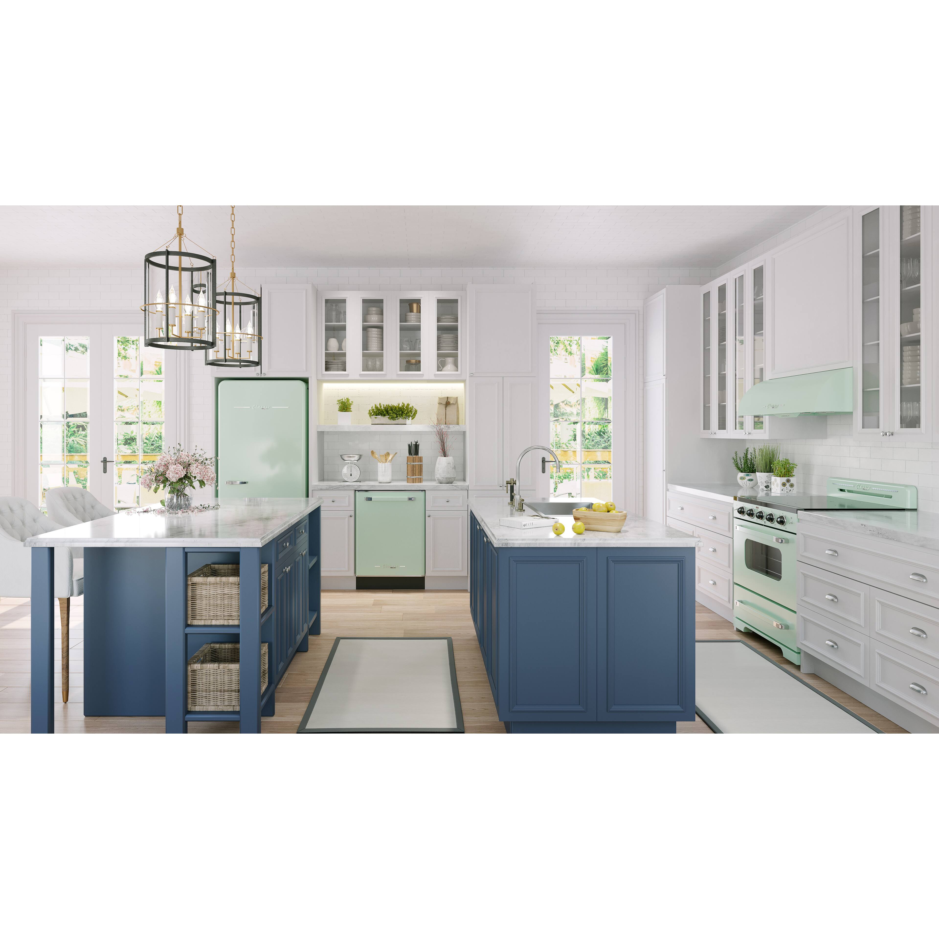 Alt View 20. Unique Appliances - 30 in. Wide 5 Elements Classic Retro 3.9 Cu. Ft. Freestanding Electic Convection Range with Glass Top and Storage Drawer - Summer Mint Green.