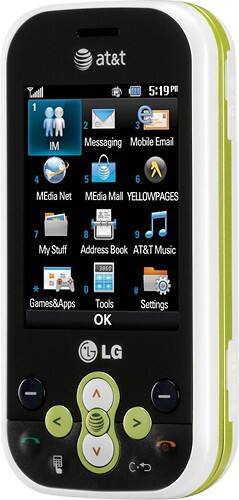 Angle Standard. LG - GT365 Mobile Phone (Unlocked) - White/Green.