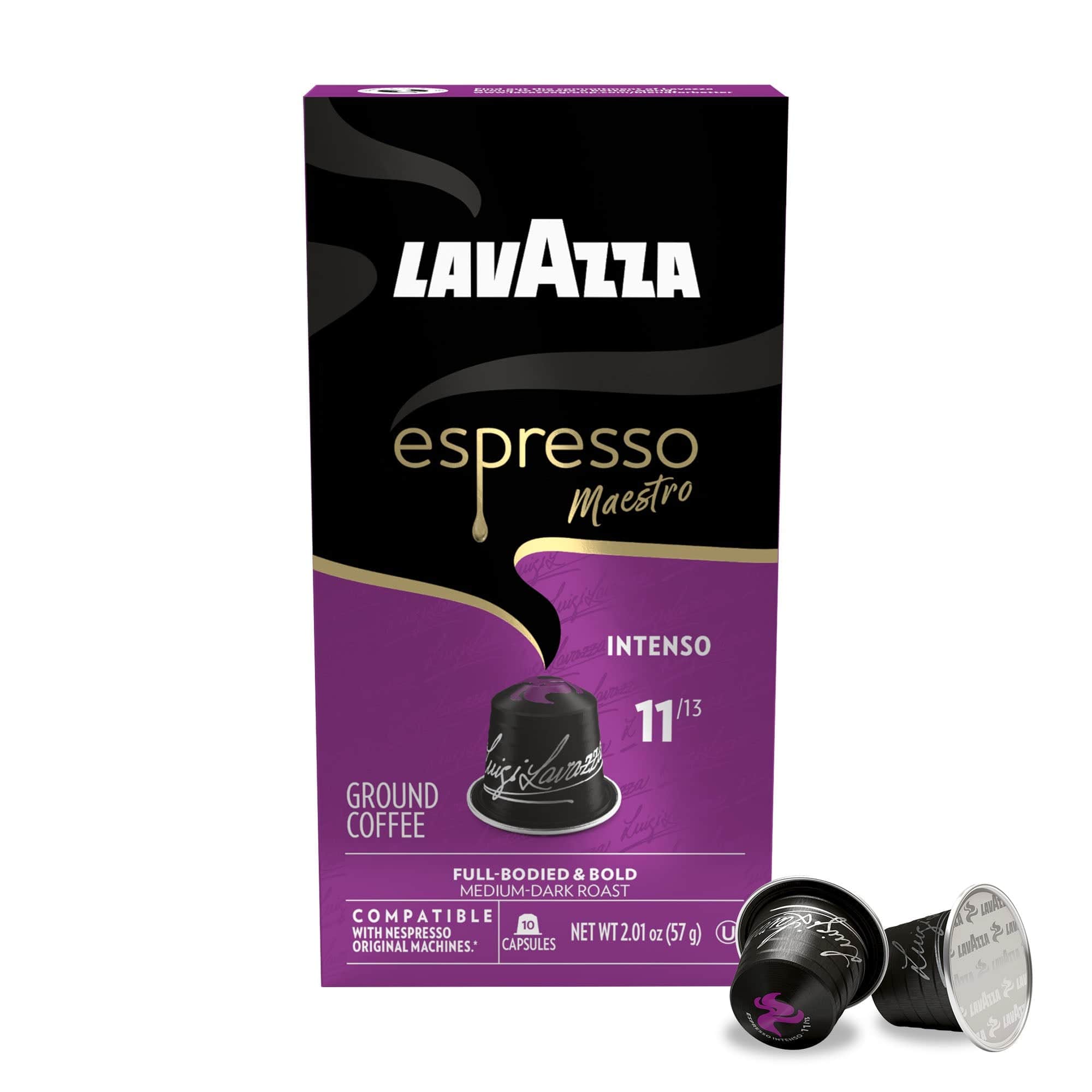 Lavazza - Espresso Maestro Intenso Aluminum Capsules Compatible with Nespresso* Original Machines, Med-Dark Roast, 30 Ct