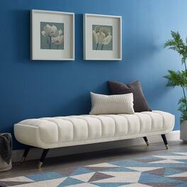 Adept Performance Velvet Bench by Modway - Ivory