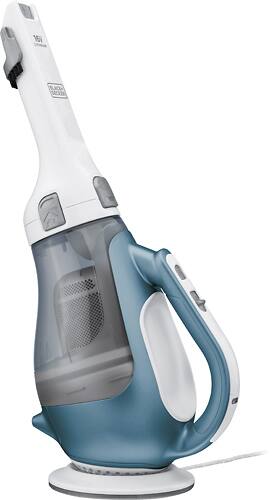 Black & Decker - 16V MAX* Bagless Cordless Hand Vac - White/Blue - Larger Front
