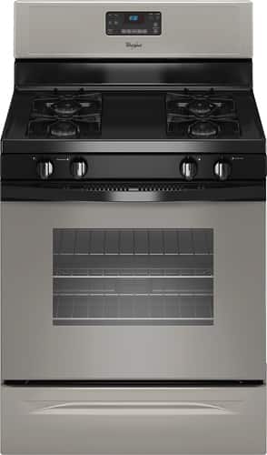 Front. Whirlpool - 30" Self-Cleaning Freestanding Gas Range - Universal Silver.