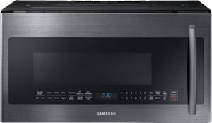 Samsung - 2.1 Cu. Ft.  Over-the-Range Microwave with Sensor Cook - Black stainless steel - Front_Zoom