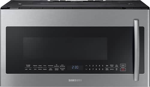 Samsung - 2.1 Cu. Ft. Grilling Over-the-Range Microwave with Sensor Cooking - Stainless steel