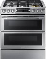 Samsung - Flex Duo™ 5.8 Cu. Ft. Self-Cleaning Slide-In Gas Convection Range - Stainless steel - Front_Standard