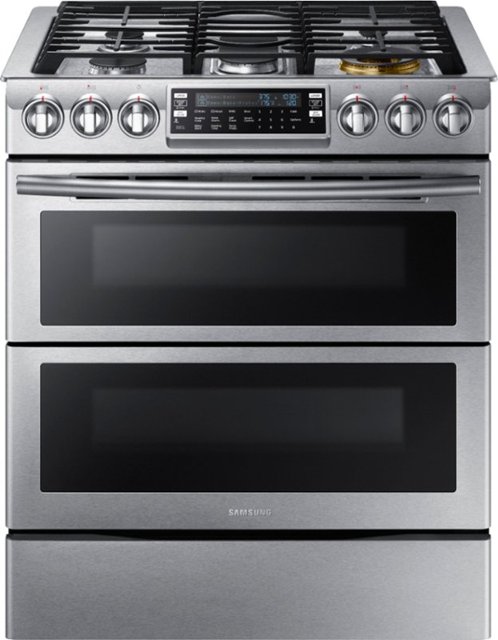 Front Zoom. Samsung - Flex Duo™ 5.8 Cu. Ft. Self-Cleaning Slide-In Gas Convection Range - Stainless steel.