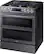 Left. Samsung - Flex Duo™ 5.8 Cu. Ft. Self-Cleaning Fingerprint Resistant Slide-In Gas Convection Range - Black Stainless Steel.