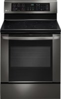 LG - 6.3 Cu. Ft. Freestanding Electric Convection Range - Black stainless steel - Front_Zoom