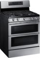 Angle Zoom. Samsung - Flex Duo 5.8 Cu. Ft. Self-Cleaning Freestanding Gas Convection Range - Stainless Steel.