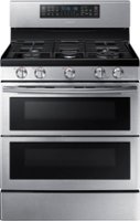 Samsung - Flex Duo 5.8 Cu. Ft. Self-Cleaning Freestanding Gas Convection Range - Stainless Steel - Front_Zoom