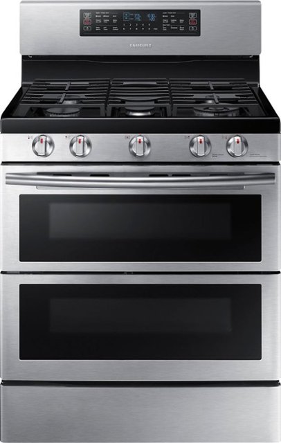 Front Zoom. Samsung - Flex Duo 5.8 Cu. Ft. Self-Cleaning Freestanding Gas Convection Range - Stainless Steel.