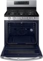 Alt View Zoom 1. Samsung - Flex Duo 5.8 Cu. Ft. Self-Cleaning Freestanding Gas Convection Range - Stainless Steel.