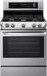 LG - 6.3 Cu. Ft. Self-Cleaning Freestanding Gas Convection Range - Stainless steel - Larger Front