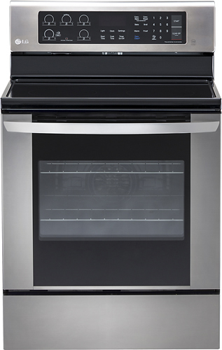 LG - 6.3 Cu. Ft. Freestanding Electric Convection Range - Stainless steel