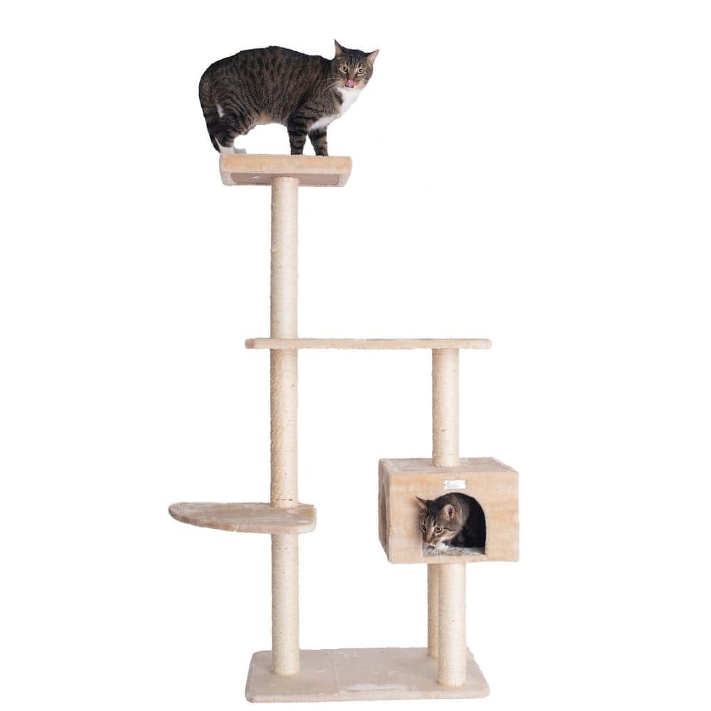 Armarkat - 57Inch Real Wood Cat Tree In With Playhouse And Perch - Beige price history on PriceWatchPro