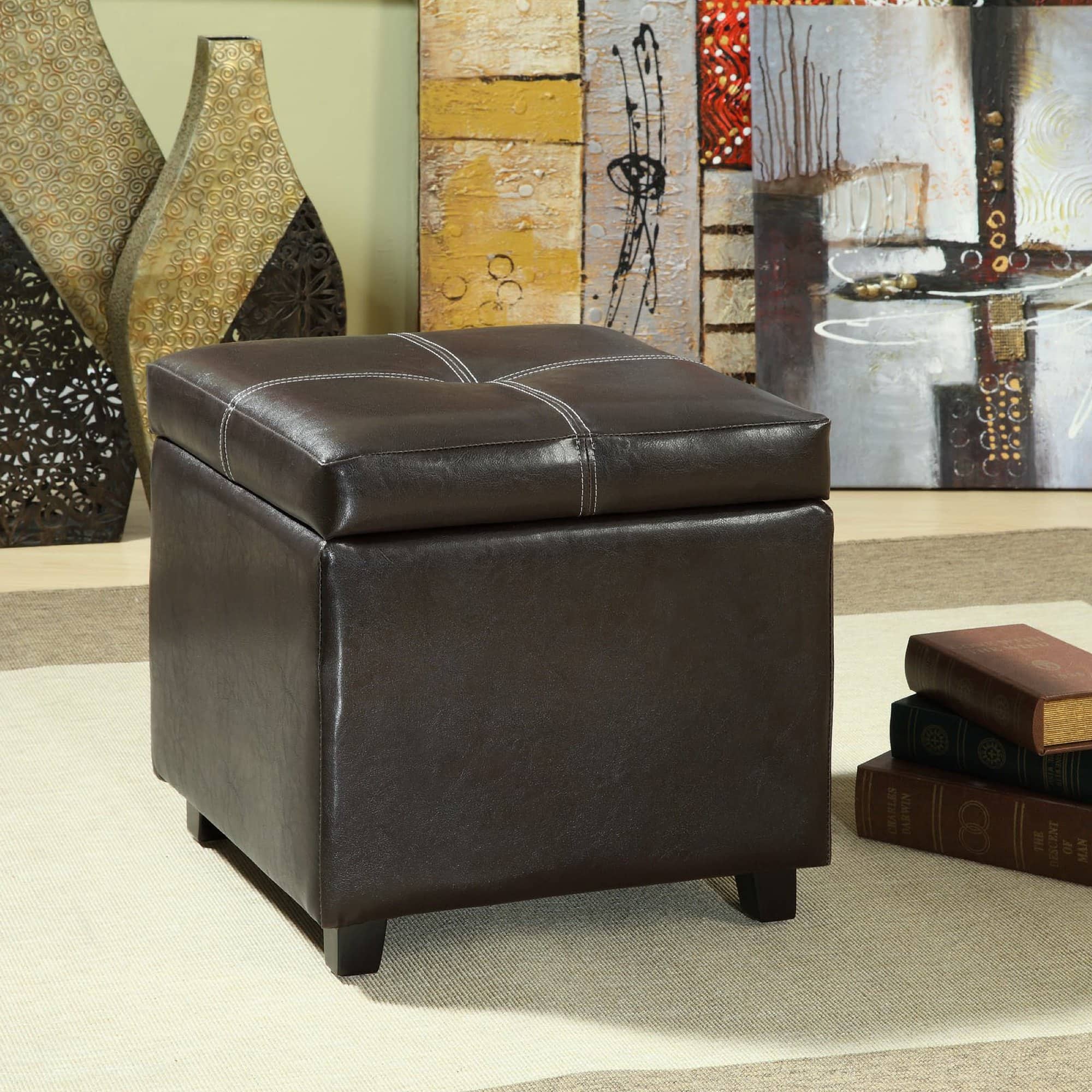 Treasure Upholstered Vinyl Ottoman by Modway - Espresso