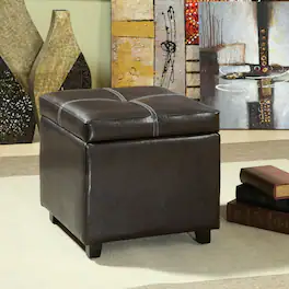 Treasure Upholstered Vinyl Ottoman by Modway - Espresso