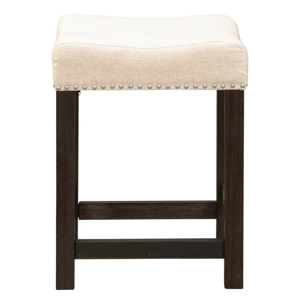 Starlight Canyon Home - Upholstered Stool for Vanity, Small Vanity Stool with Poplar Legs - Black