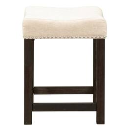 Starlight Canyon Home - Upholstered Stool for Vanity, Small Vanity Stool with Poplar Legs - Black