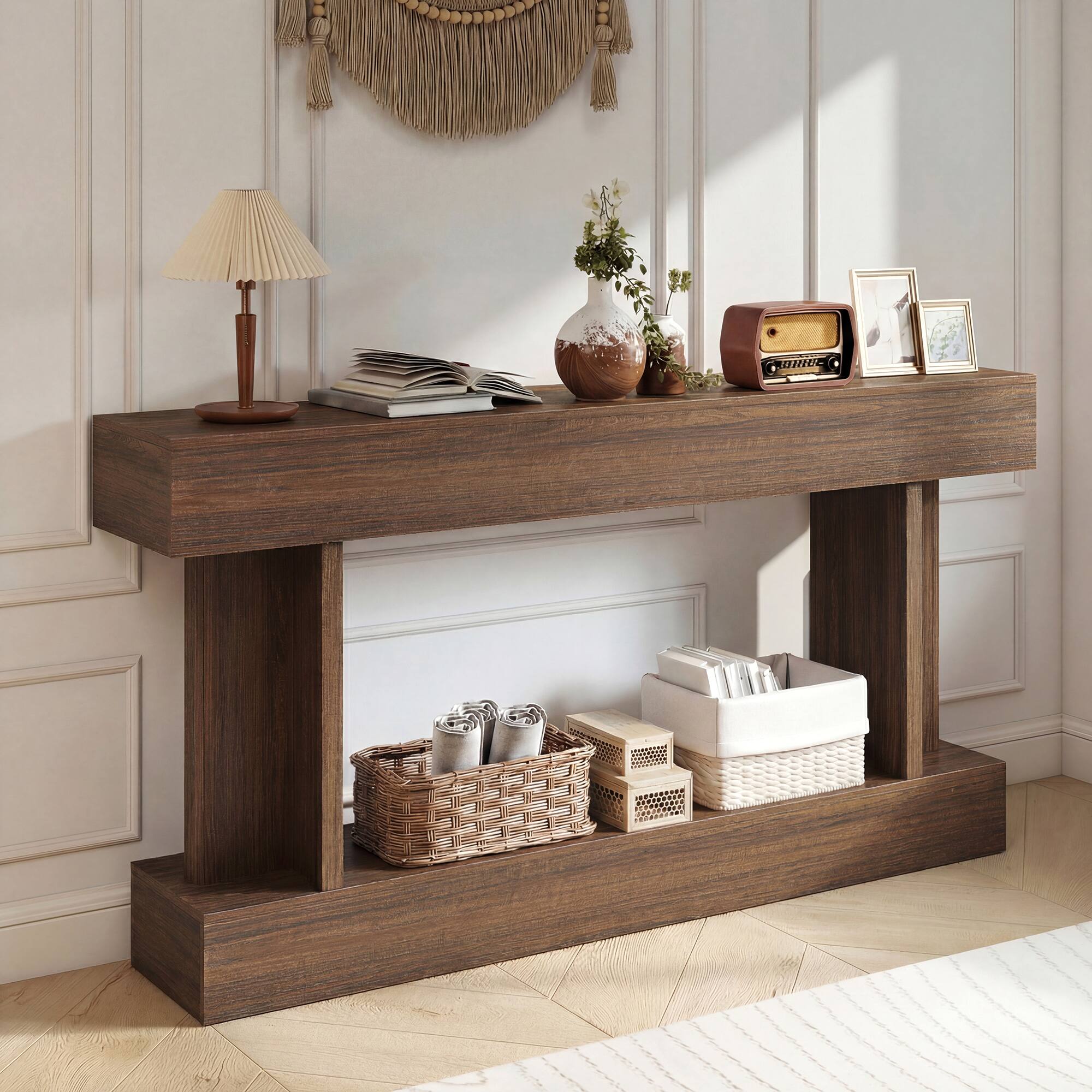 Alt View 1. Homcom - Inch Long Console Table - Brown.