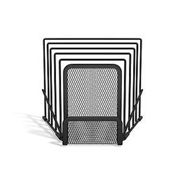 TRU RED - 6-Compartment Wire Mesh Letter Holder, Matte - Matte Black