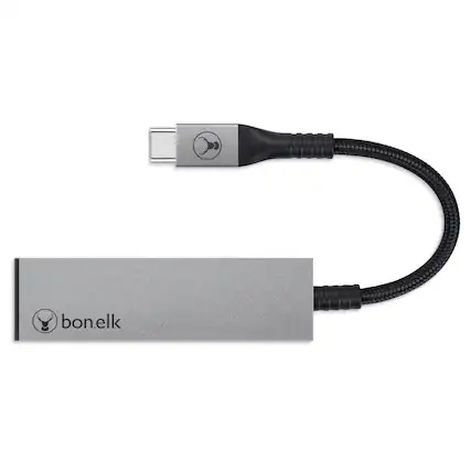 Front. Bonelk - BonElk Long-Life USB-C to 2-Port USB 3.0 Slim Hub - Space Grey - Space Grey.