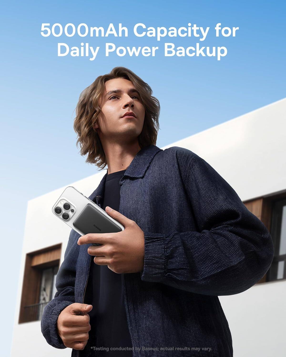 5000mAh Capacity for Daily Power Backup
"Testing conducted by Baseus; actual results may vary.