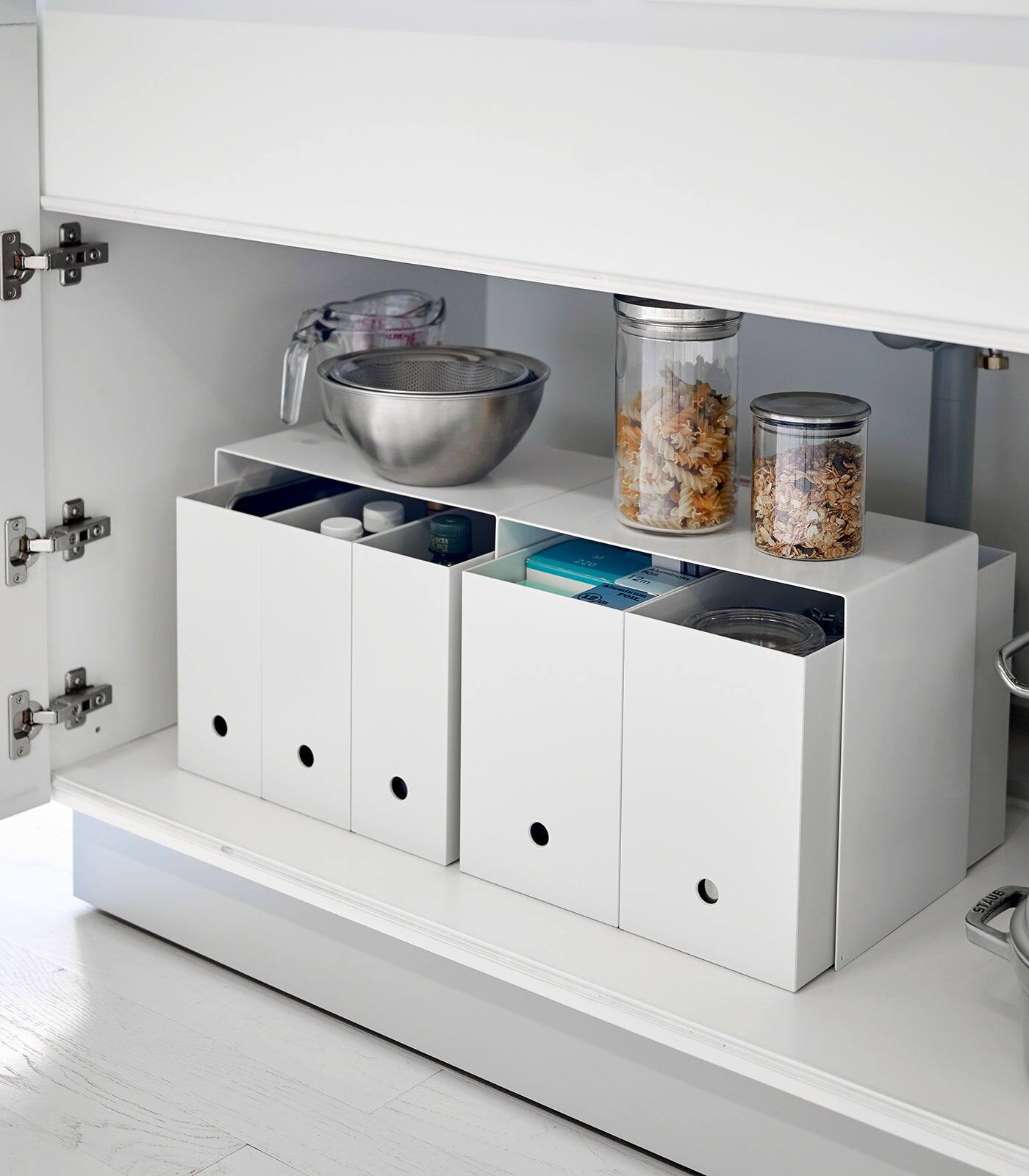Alt View 1. Yamazaki Home - Riser (Set of 2) - Steel - White.