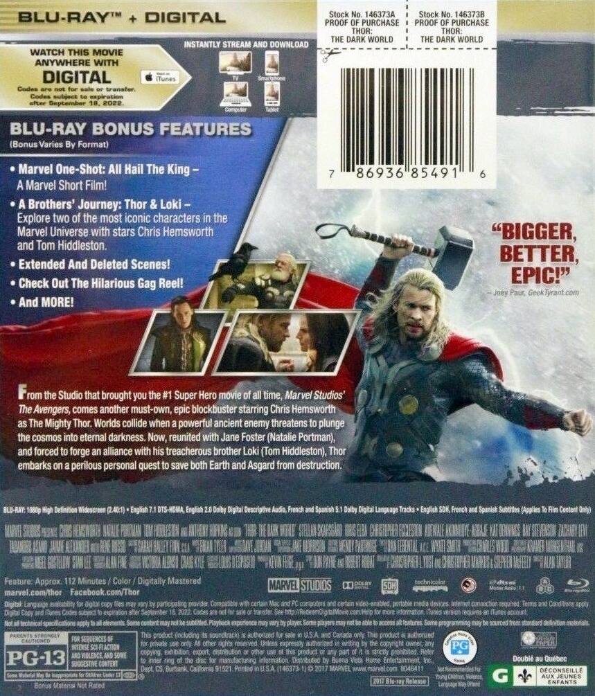 Alt View 1. Thor: The Dark World   - BLU-RAY.