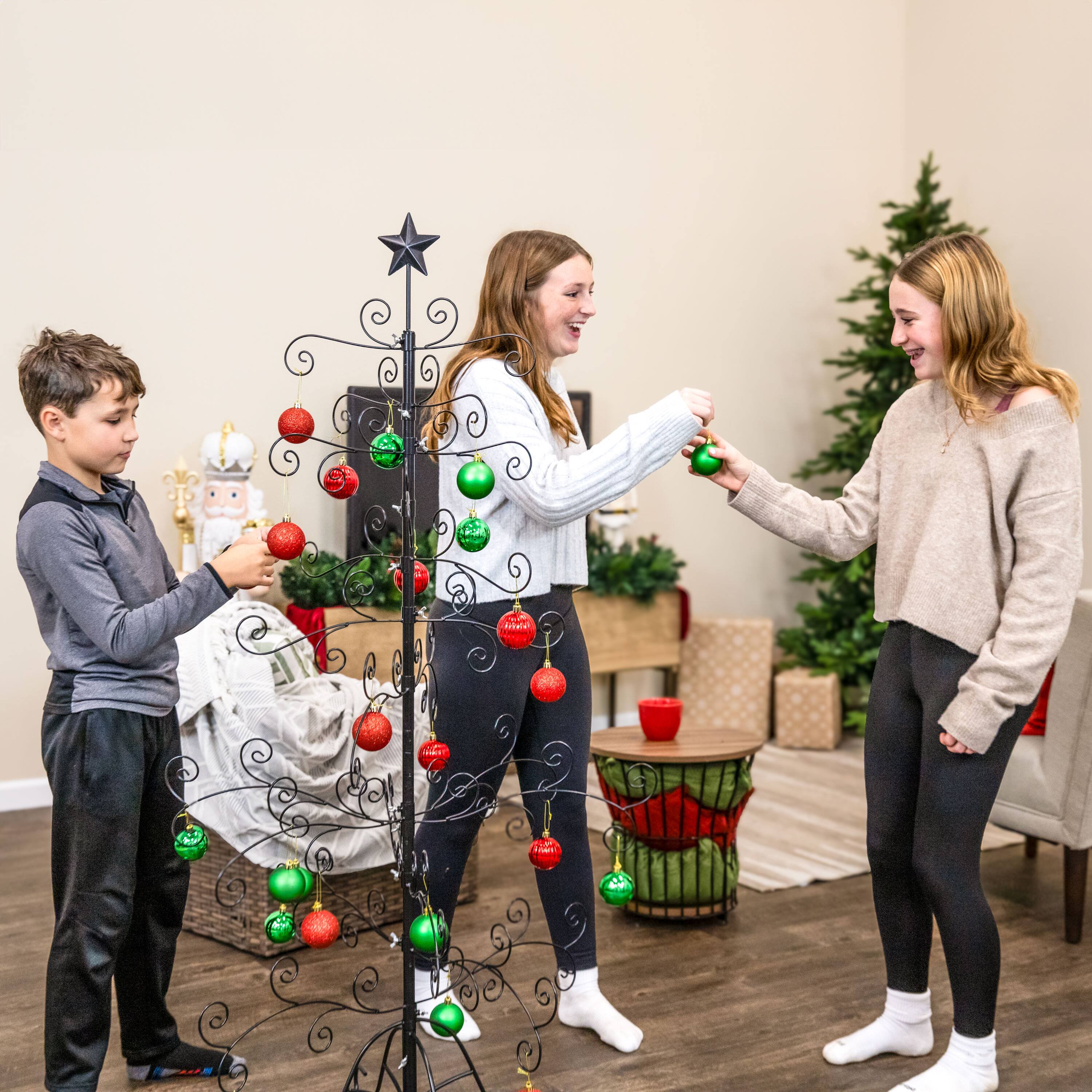 Alt View 3. Sunnydaze - Merry Medley 24-Piece Christmas Ornament Balls - 60mm - Red/Green.