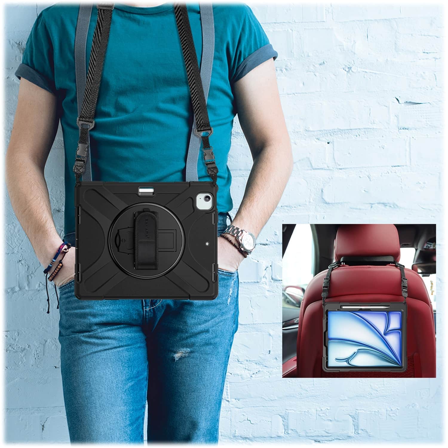 Alt View 16. SaharaCase - Raider-X Series Heavy-Duty Case for Apple iPad Air 13" M3/M2 - Scorpion Black.