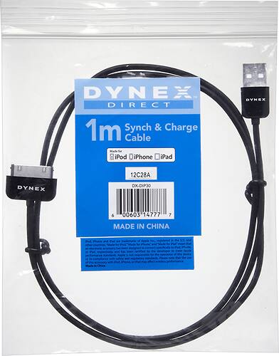 Best Buy Dynex Usb Type A To Apple Pin Charge And Sync Cable Black Dx Dip