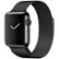 Front Zoom. Apple - Apple Watch (first-generation) 38mm Space Black Stainless Steel Case - Space Black Milanese Loop Band - Space Black Milanese Loop Band.