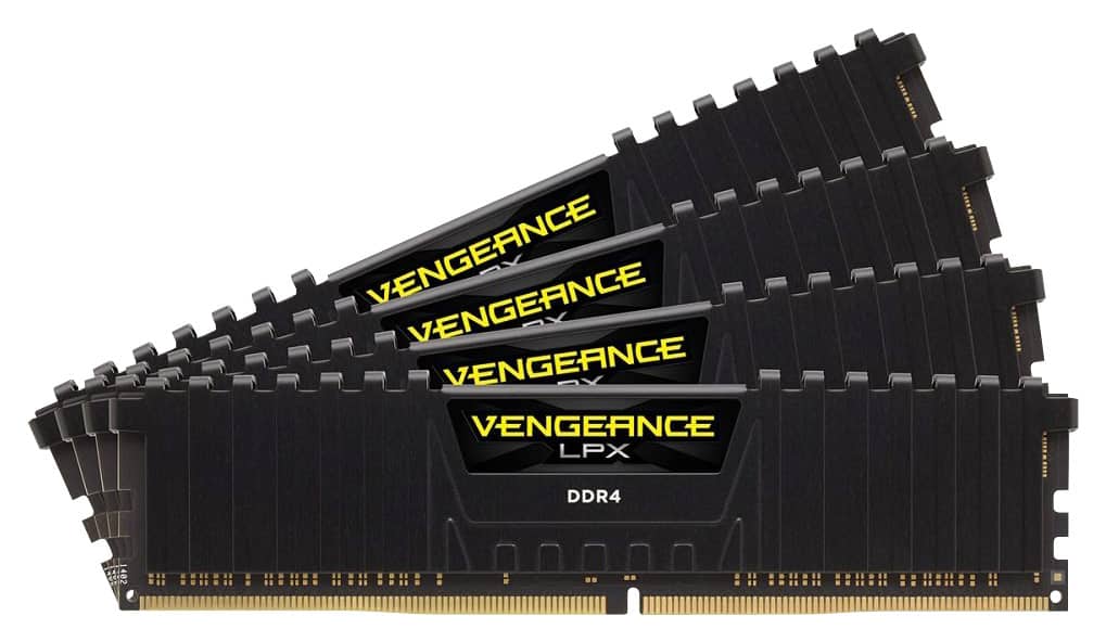 Front. CORSAIR - Vengeance LPX 32GB (4PK x 8GB) 2.4 GHz DDR4 DRAM Desktop Memory Kit - Black.