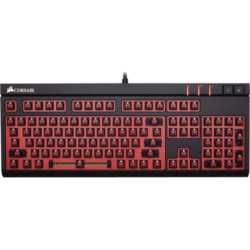 CORSAIR STRAFE Mechanical Gaming Keyboard Red Backlit Cherry MX Blue Switch Black - Best Buy
