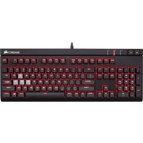 Front. CORSAIR - STRAFE Mechanical Gaming Keyboard Red Backlit Cherry MX Brown Switch.
