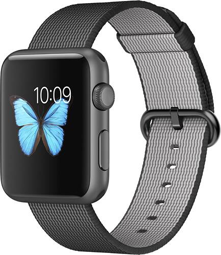 Apple watch 42mm space gray aluminum black sport band online