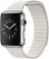 Angle Zoom. Apple - Apple Watch (first-generation) 42mm Stainless Steel Case - White Leather Loop Medium Band - White Leather Loop Medium Band.