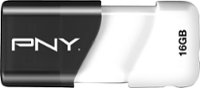 Front Zoom. PNY - Compact Attaché 16GB USB 2.0 Flash Drive - Black/White.