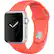 Front. Apple - Apple Watch Sport 38mm Silver Aluminum Case - Apricot Sport Band.