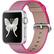 Front. Apple - Apple - Apple Watch Sport (first-generation) 38mm Silver Aluminum Case - Pink Woven Nylon Band - Pink Woven Nylon Band.
