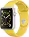 Angle. Apple - Apple Watch Sport 42mm Silver Aluminum Case - Yellow Sport Band.