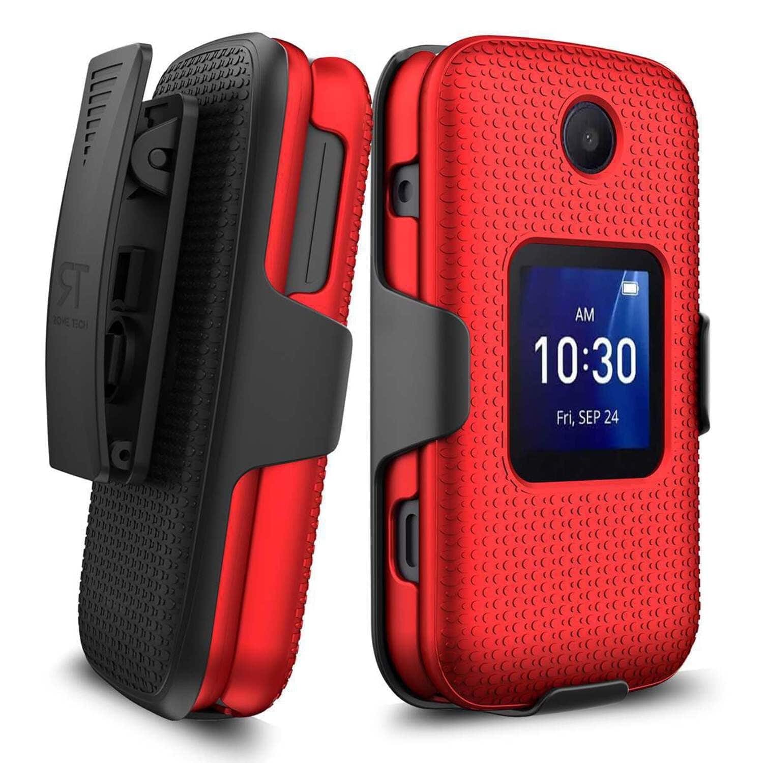 RomeTech - Rome Tech Shell Holster Case for TCL Flip Phones - Red