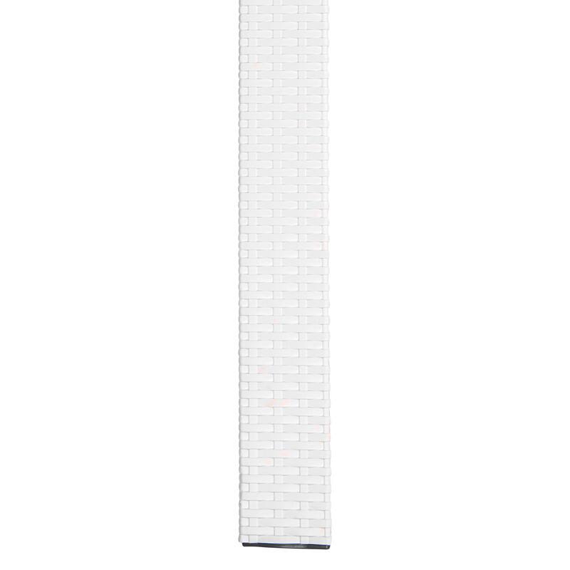Alt View 3. LeisureMod - Mace Weave Design 55Inch Outdoor Dining Table, Weather-Resistant Patio Accent Table, Modern Backyard Furniture - White.
